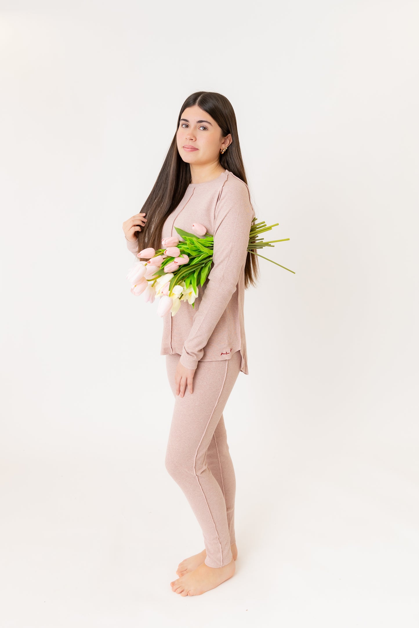 Ribbed Loungewear Rose Heathered